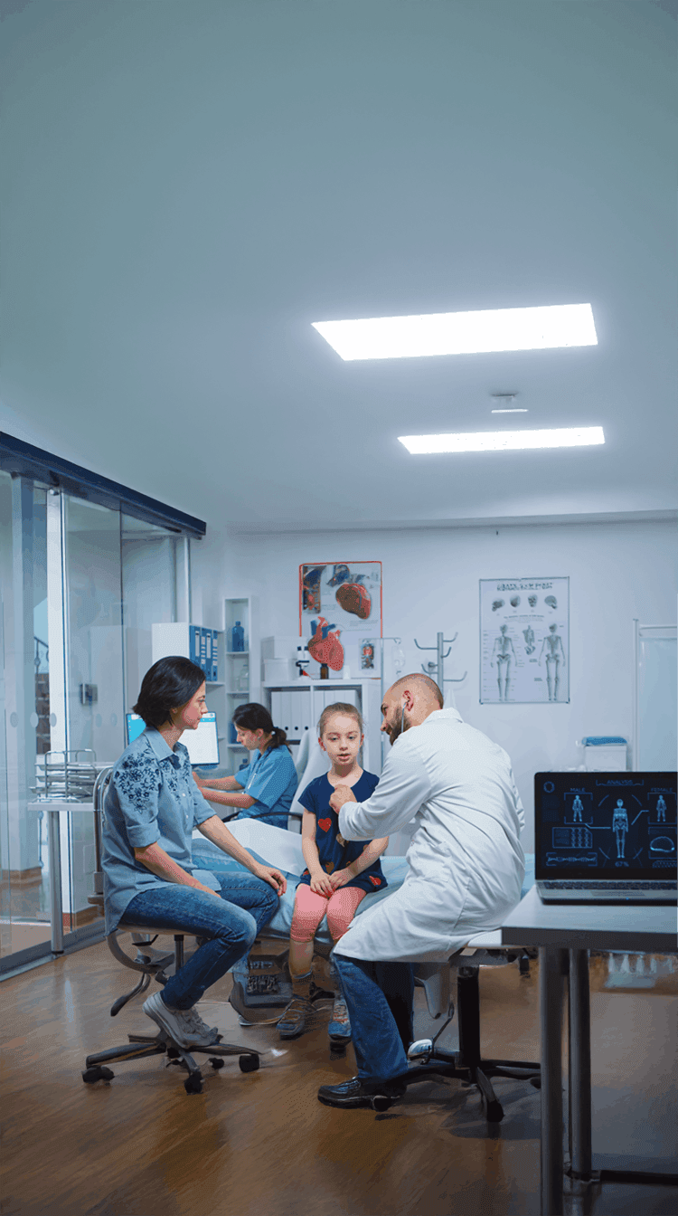 Private paediatrician consulting with a child and parent at LIPS Healthcare, Battersea Power Station