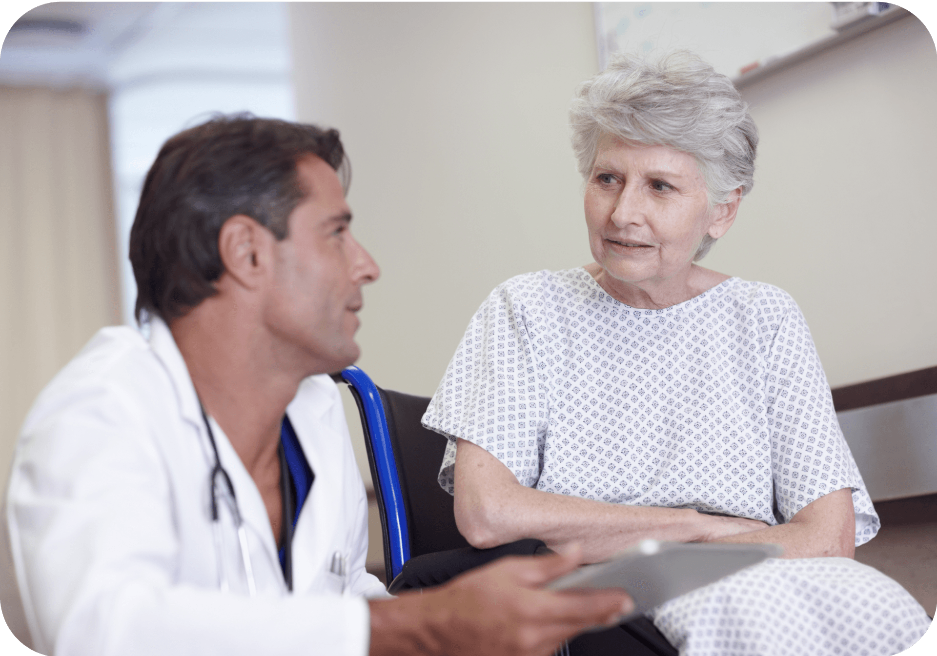 old woman with doctor